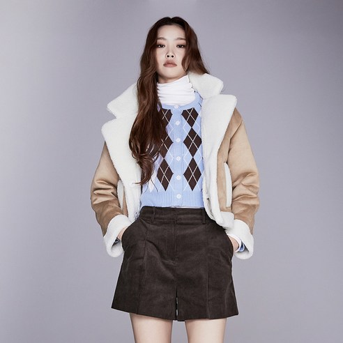미쏘 테일러드 숏 무스탕