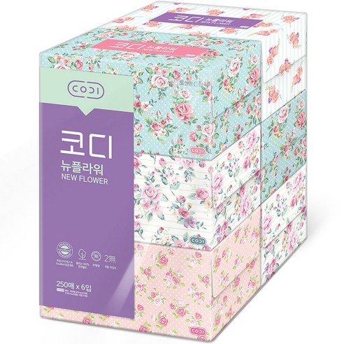 코디 뉴플라워 천연펄프 미용티슈