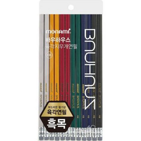 모나미 바우하우스 클래식 육각지우개 연필 HB
