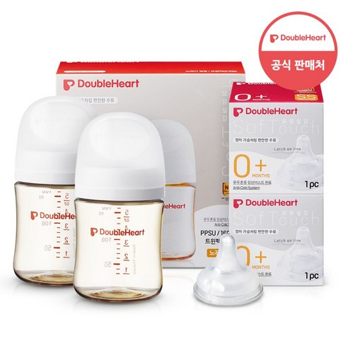 더블하트 모유실감 3세대 PPSU 베이직 트윈팩